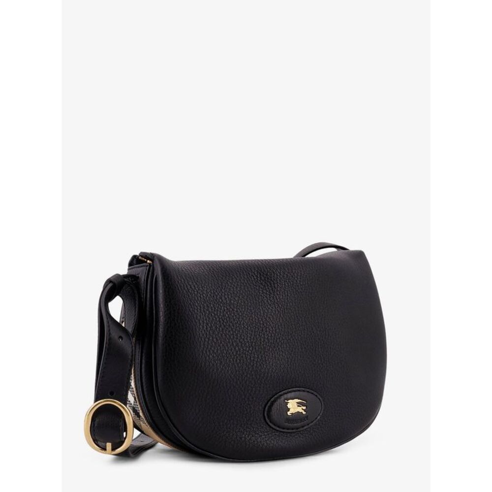 Burberry Women Hammered Leather Crossbody Bag With Logo Patch - Picture 3 of 5